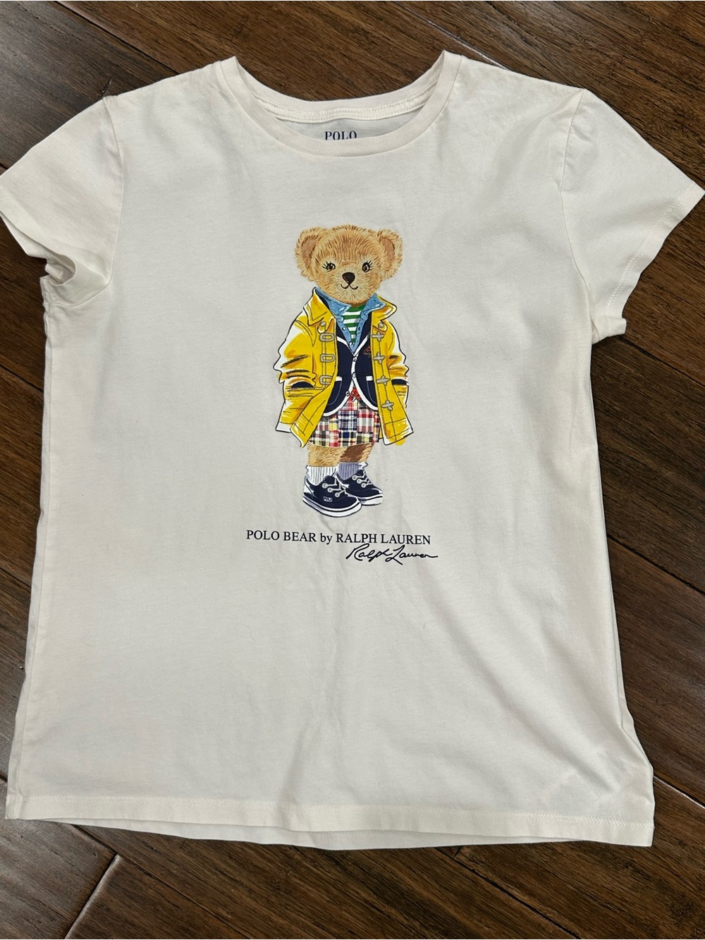 Polo Ralph Lauren Polo Bear Graphic Tee White Girls L (12-14)